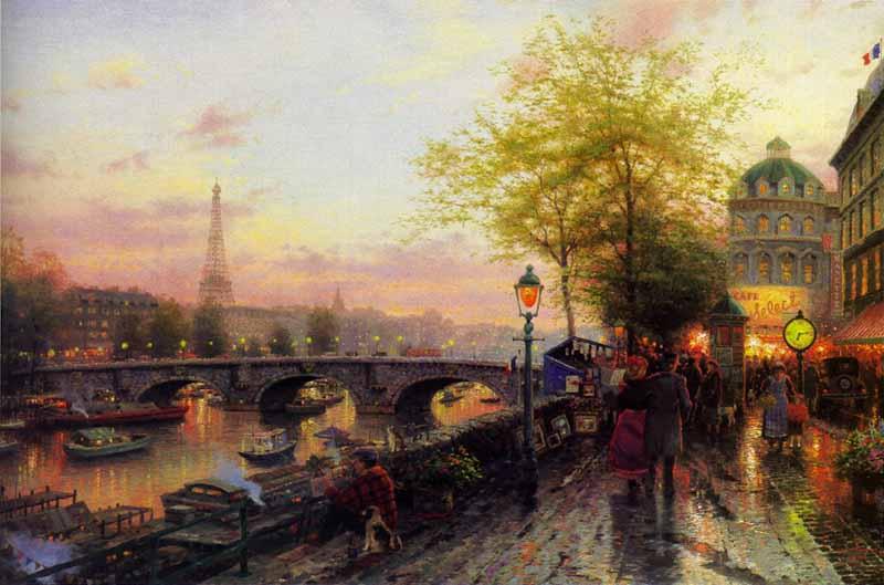 Thomas Kinkade PARIS EIFFEL TOWER painting framed
