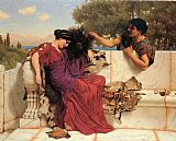 John William Godward Famous Paintings - The Old Old Story